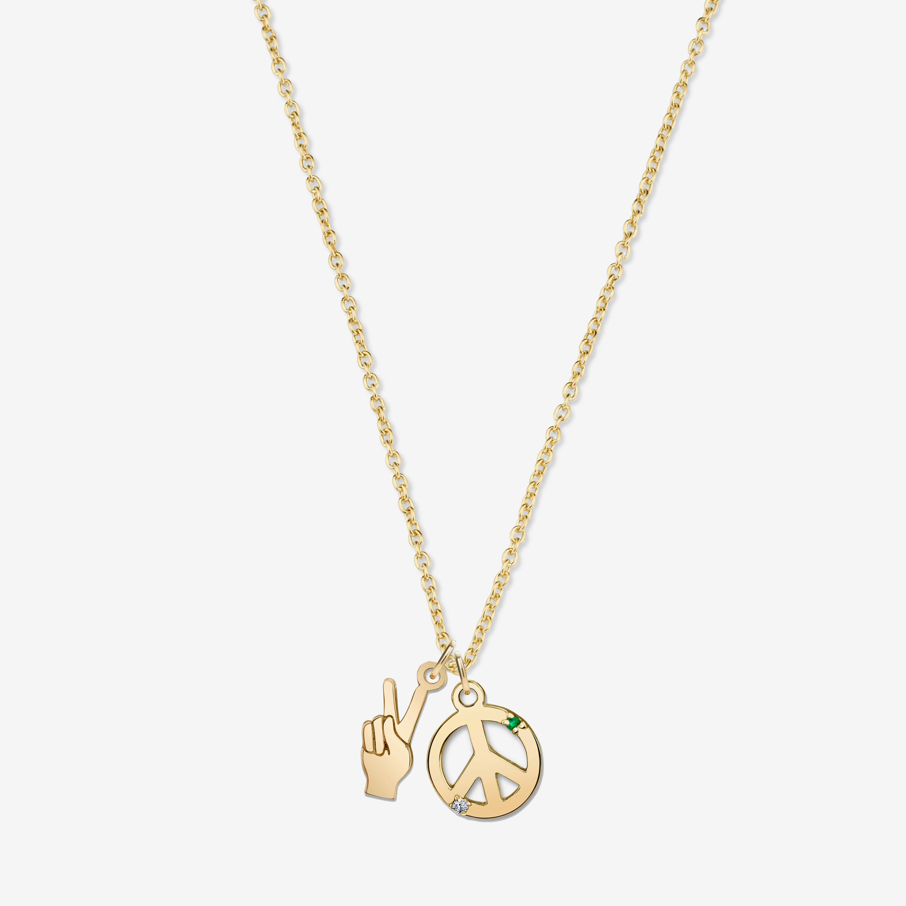 PEACE OUT NECKLACE / 14K GOLD