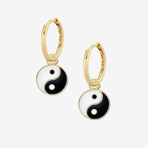 イヤリング Wilhelmina Garcia GOLD YIN/YANG STUD EARRING / YY017 Gold Yin Yang Stud Earring – Wilhelmina Garcia