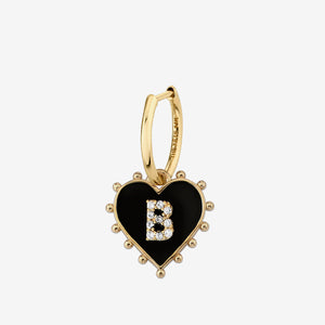 INITIAL HEART EARRING