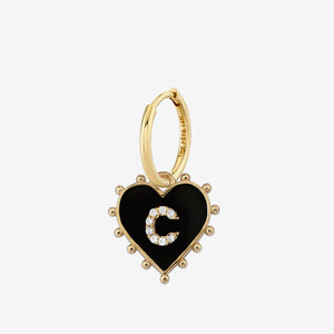 INITIAL HEART EARRING