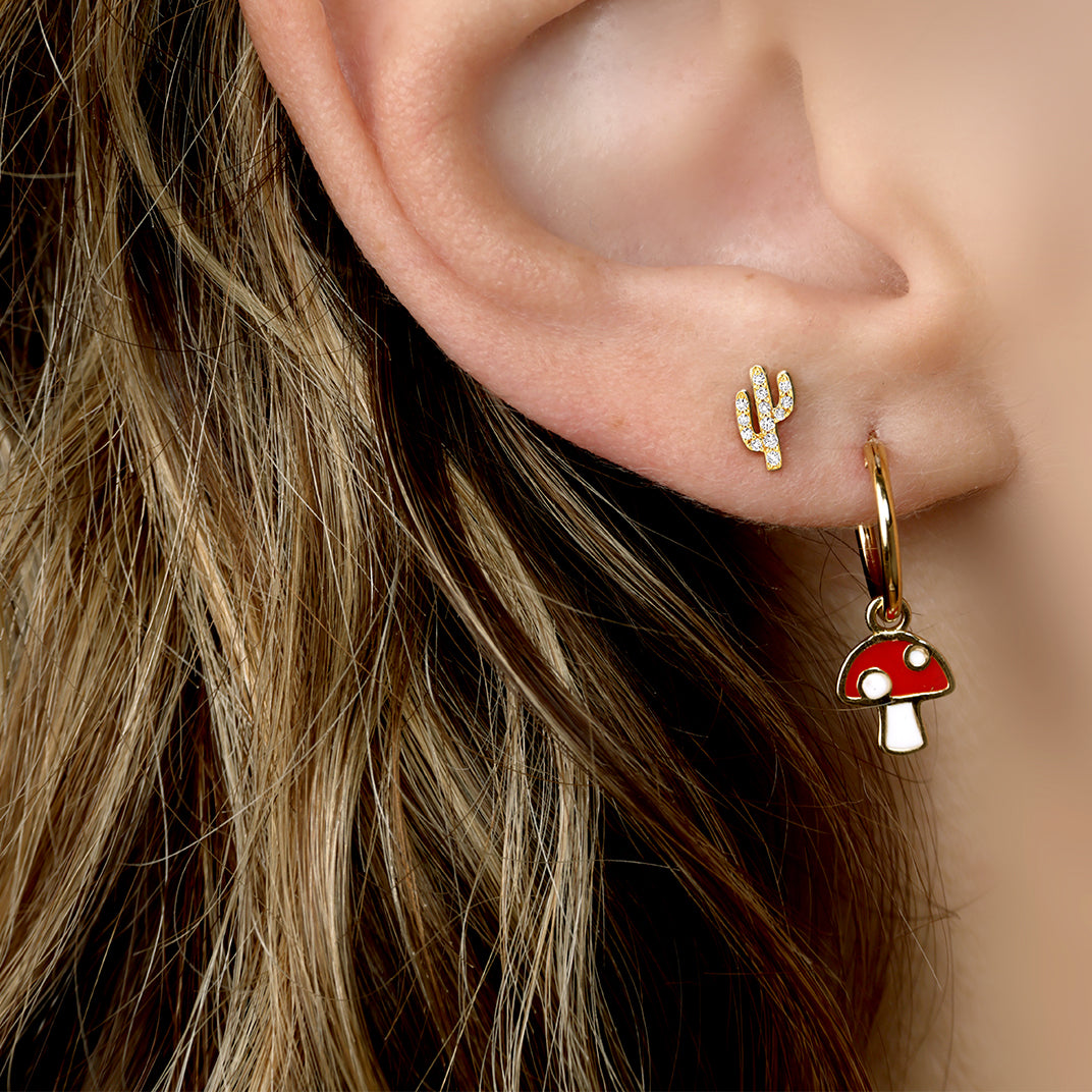 CACTUS STUD / DIAMONDS