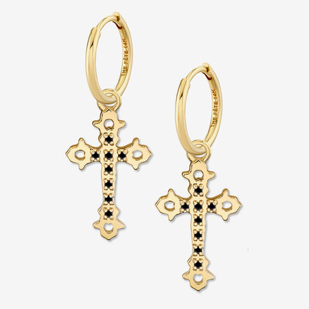 新品 Gucci Cross Motif Hoop Earrings Gucci Cross Motif Hoop Earrings - Sterling Silver Hoop