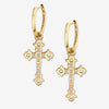 GOTHIC CROSS EARRINGS / WHITE