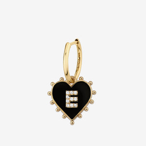 INITIAL HEART EARRING