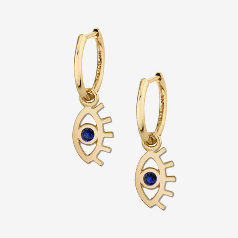 EVIL EYE EARRINGS / SAPPHIRE