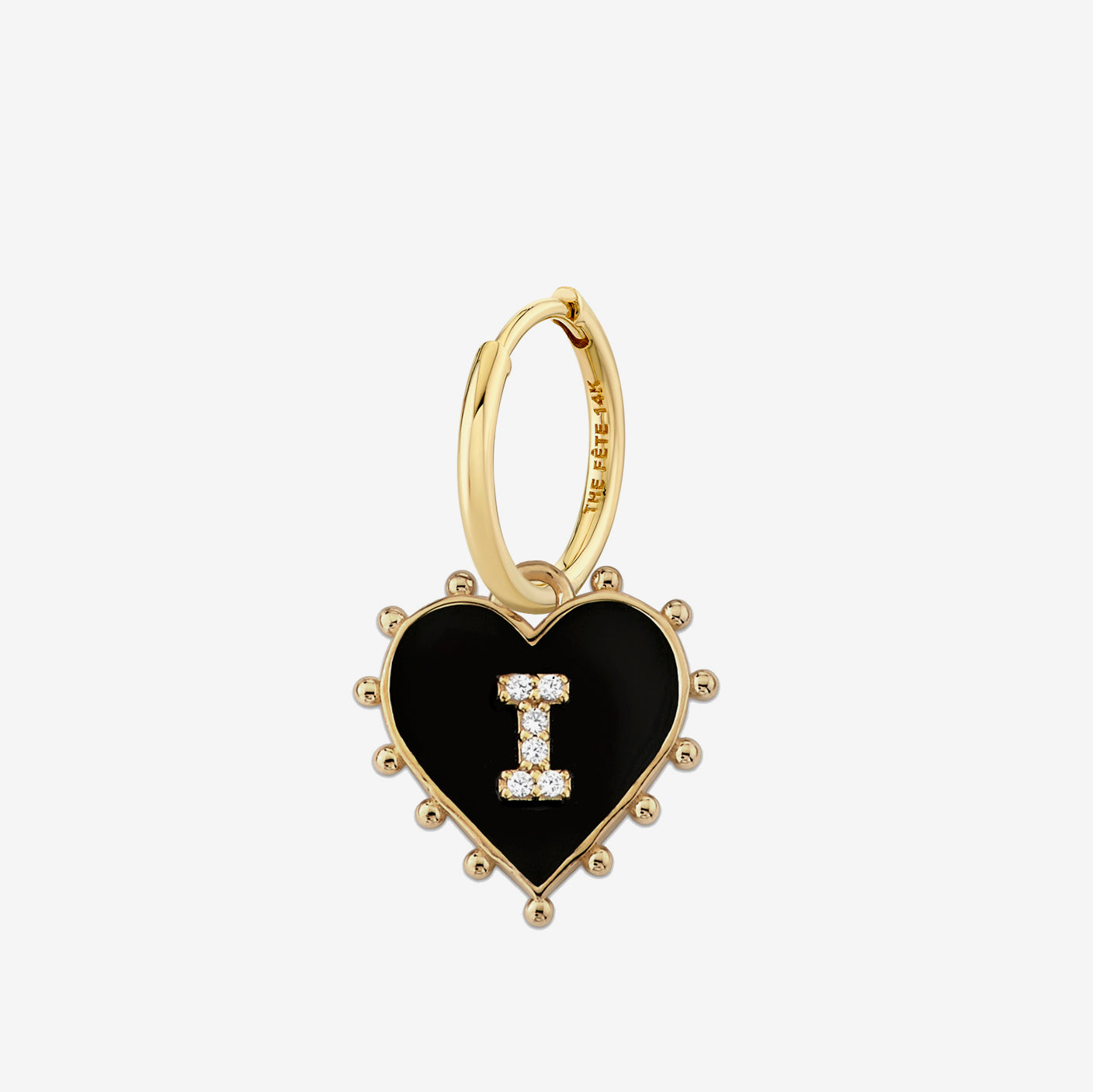 INITIAL HEART EARRING