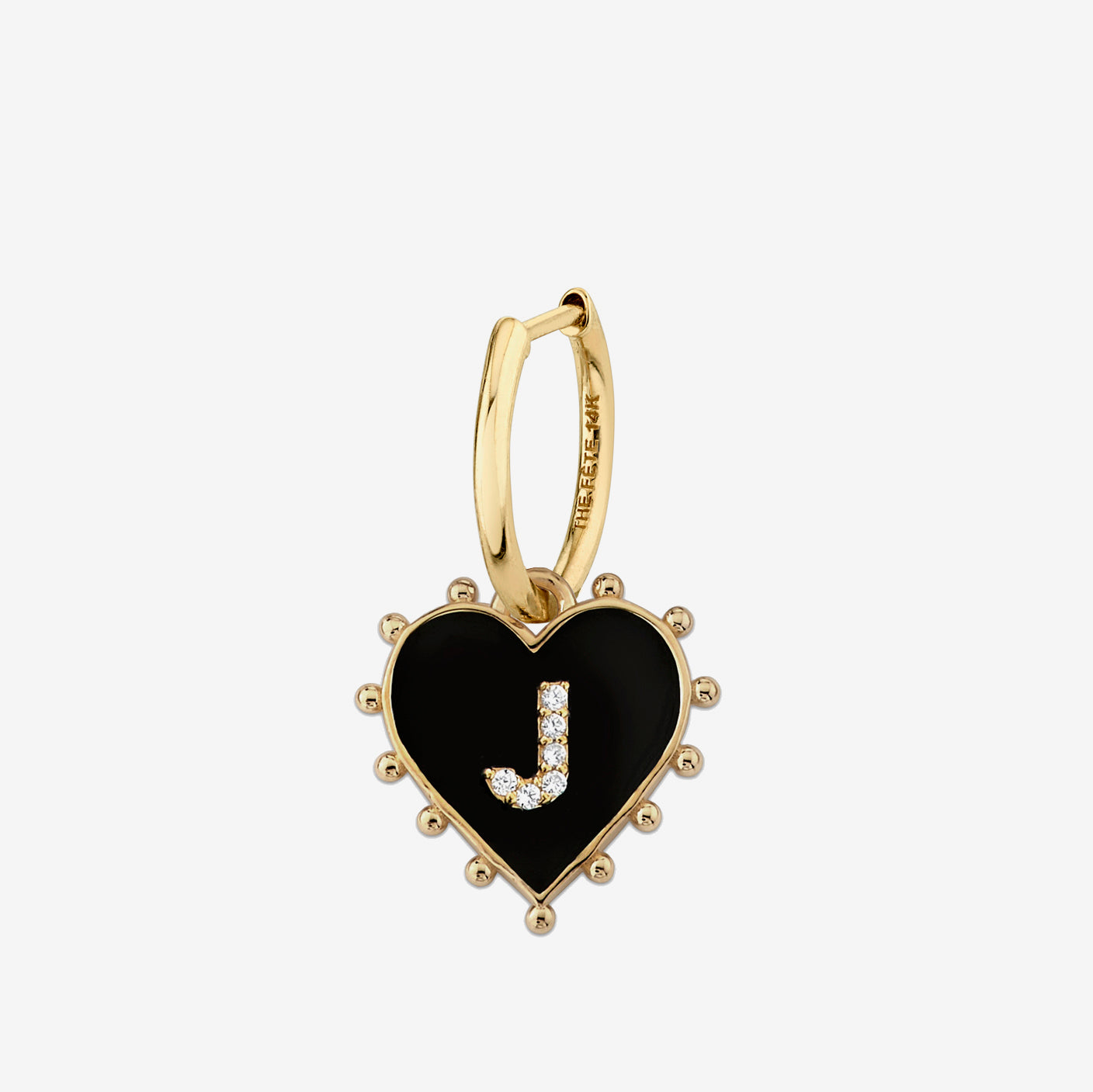 INITIAL HEART EARRING