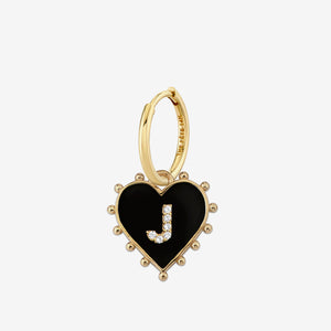 INITIAL HEART EARRING