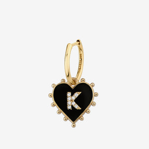 INITIAL HEART EARRING