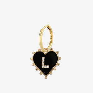 INITIAL HEART EARRING