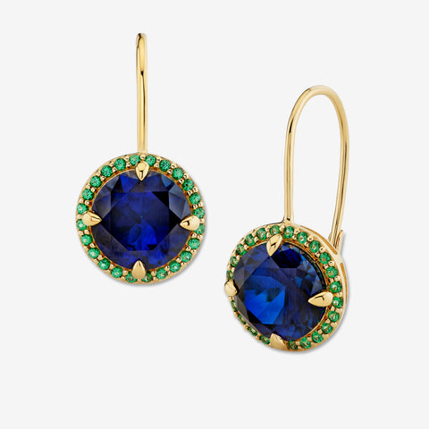 LUNAR EARRINGS / LAB BLUE SAPPHIRE