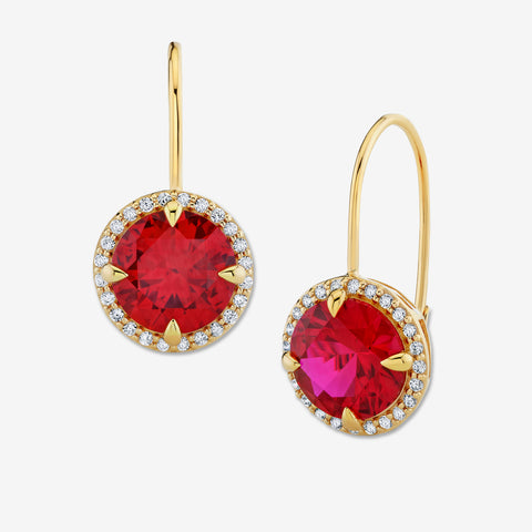 LUNAR EARRINGS / LAB RUBY