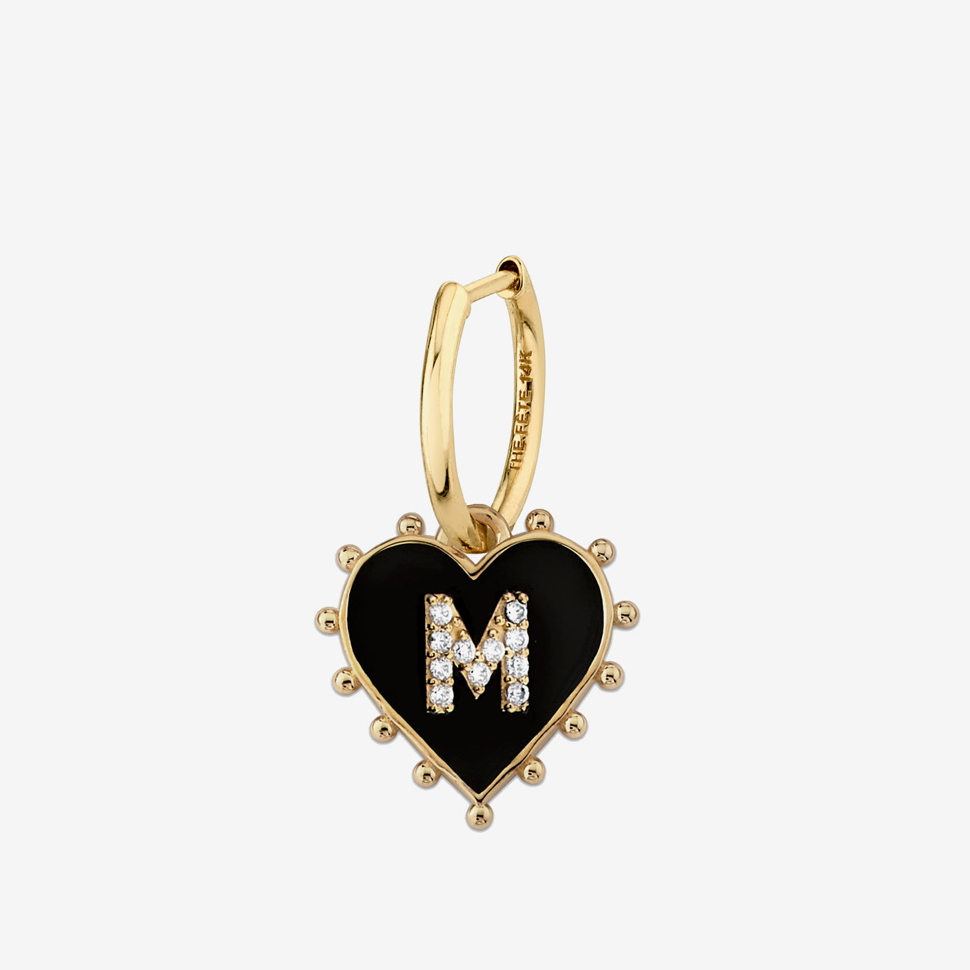 INITIAL HEART EARRING