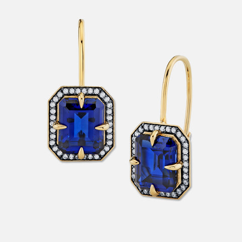 MOJAVE EARRINGS / LAB BLUE SAPPHIRE