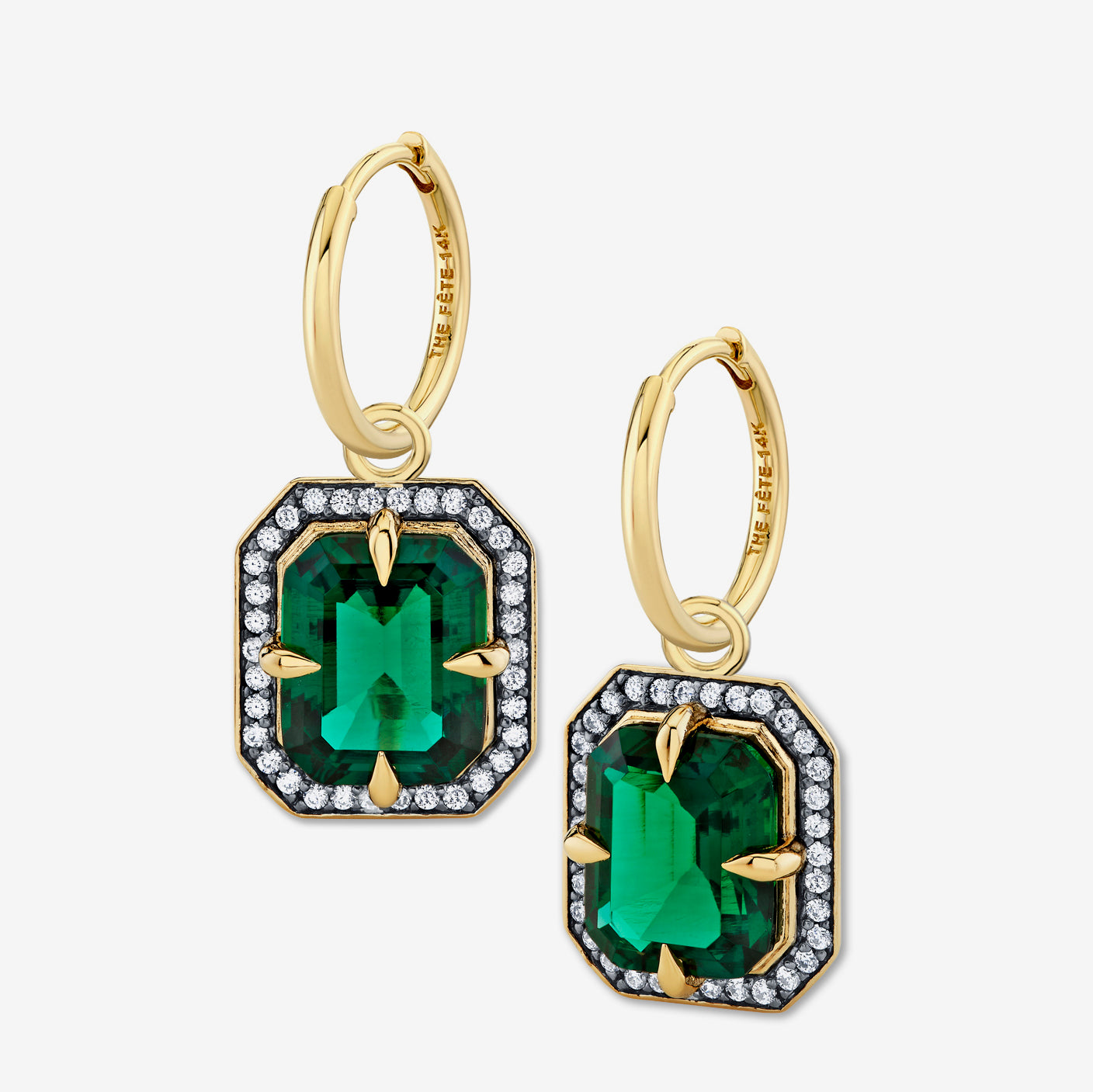 MOJAVE EARRINGS / LAB GREEN EMERALD-1