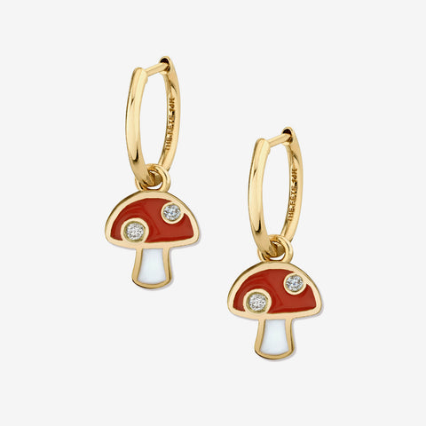 MUSHROOM EARRINGS / DIAMONDS