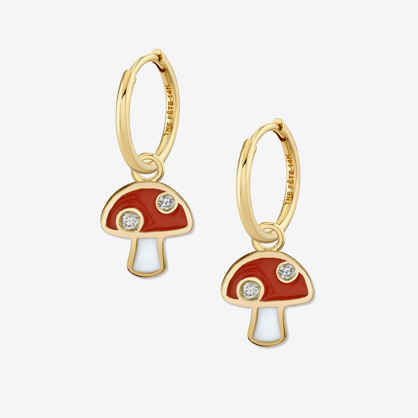 MUSHROOM EARRINGS / DIAMONDS