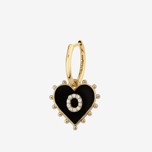 INITIAL HEART EARRING