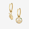 PEACE OUT EARRINGS / 14K GOLD