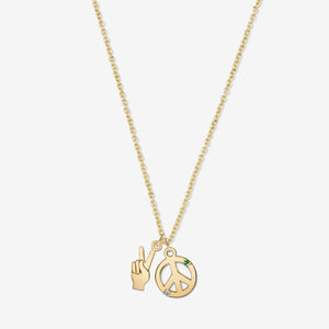 PEACE OUT NECKLACE / 14K GOLD