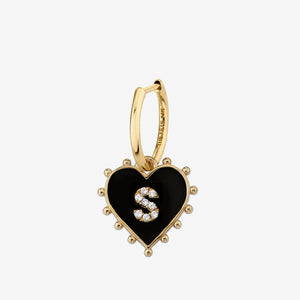 INITIAL HEART EARRING