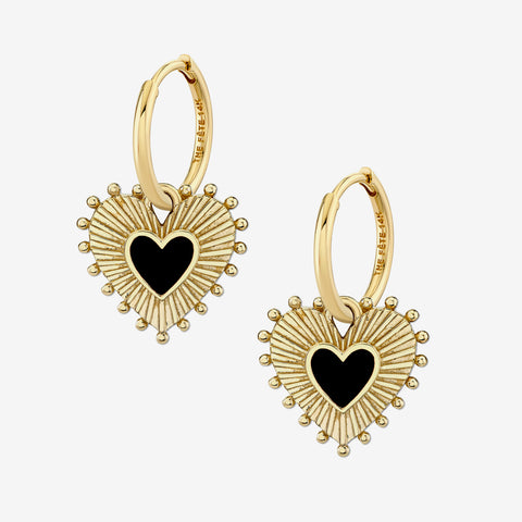 SACRED HEART EARRINGS / BLACK