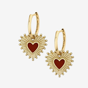 SACRED HEART EARRINGS / RED