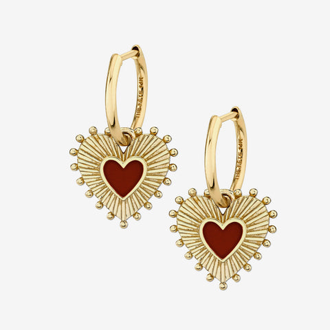 SACRED HEART EARRINGS / RED