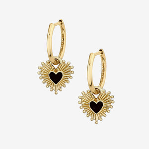 SACRED HEART EARRINGS / BLACK / PETITE