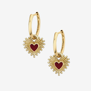 SACRED HEART EARRINGS / RED / PETITE