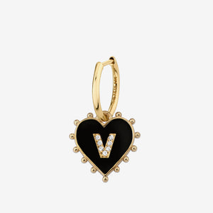 INITIAL HEART EARRING