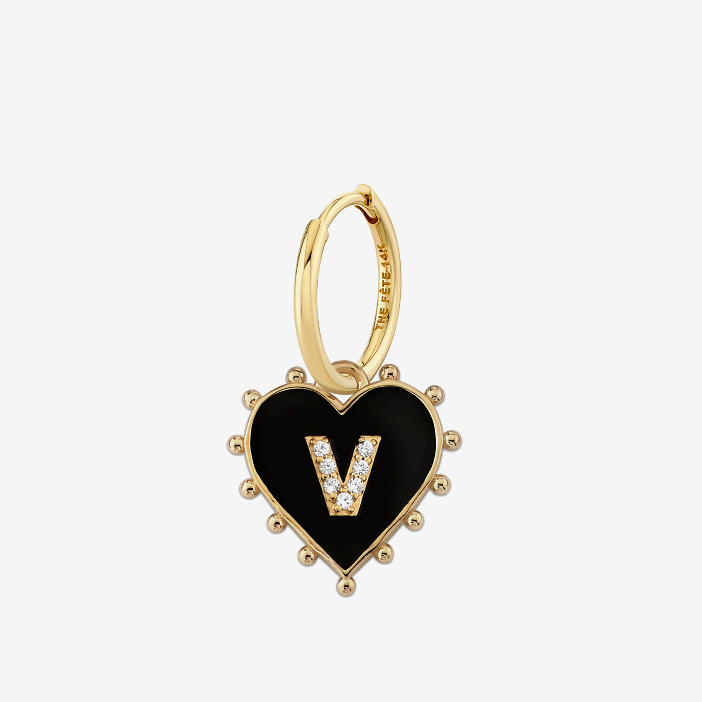 INITIAL HEART EARRING