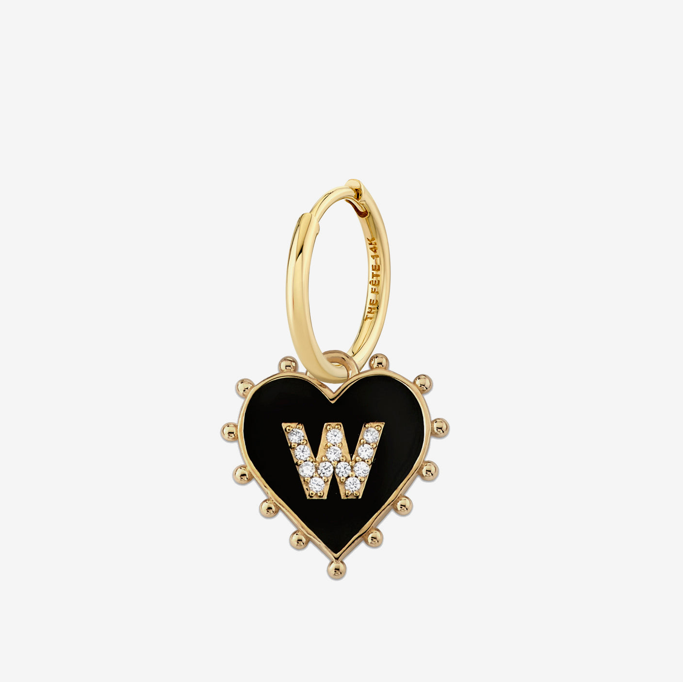 W HEART EARRING