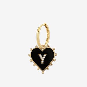 INITIAL HEART EARRING