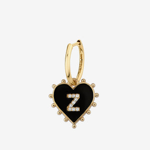 INITIAL HEART EARRING