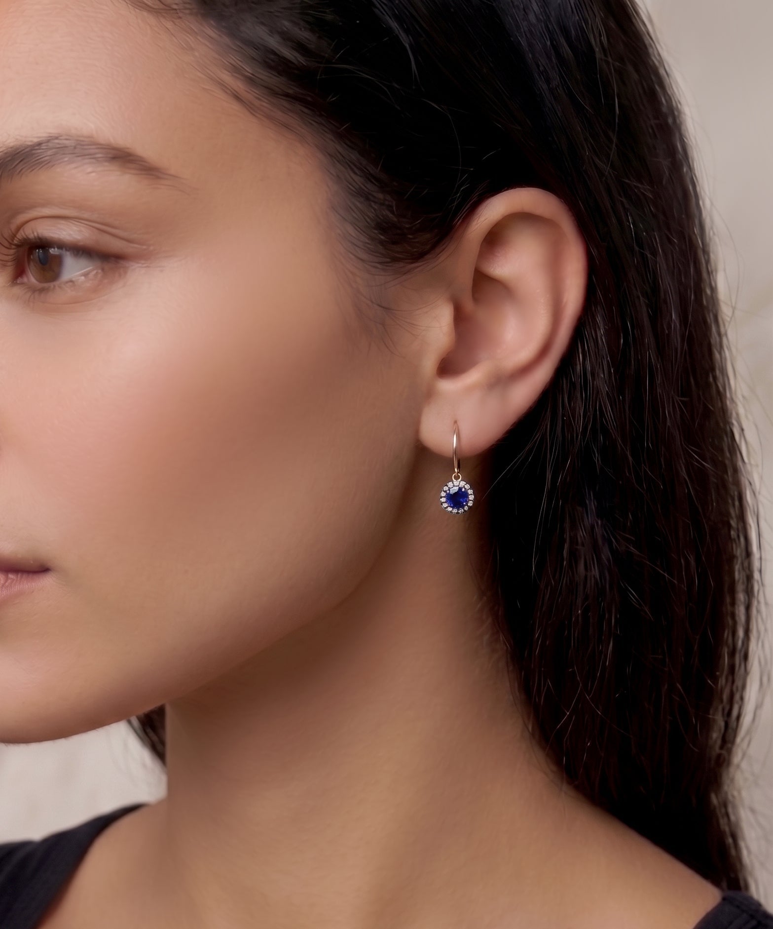 BIJOU MINI EARRINGS / LAB BLUE SAPPHIRE - The Fête