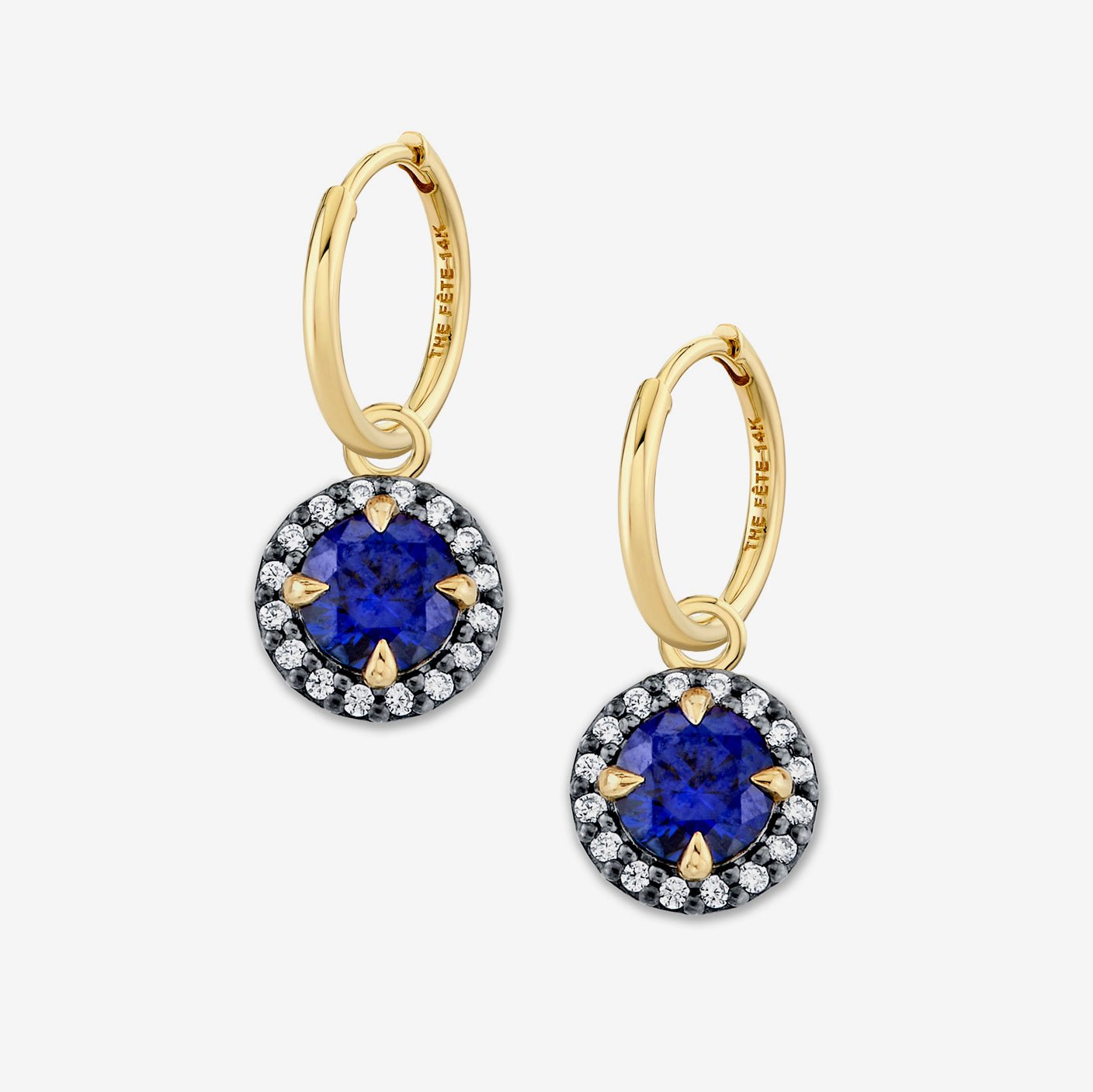 BIJOU MINI EARRINGS / LAB BLUE SAPPHIRE - The Fête