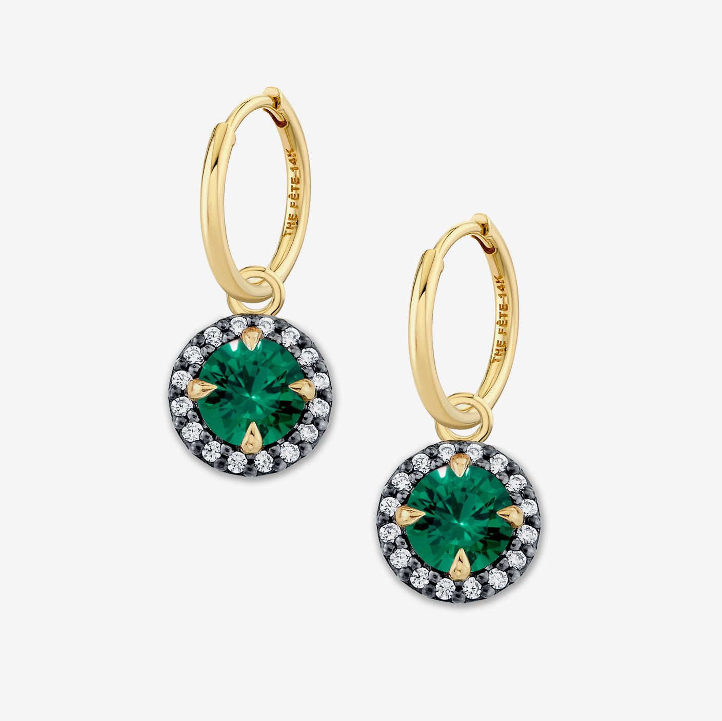 BIJOU MINI EARRINGS / LAB EMERALD - The Fête