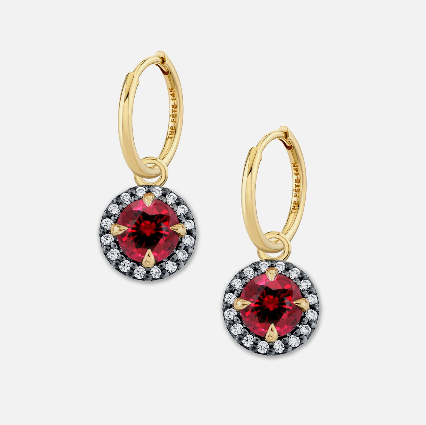 BIJOU MINI EARRINGS / LAB RUBY - The Fête