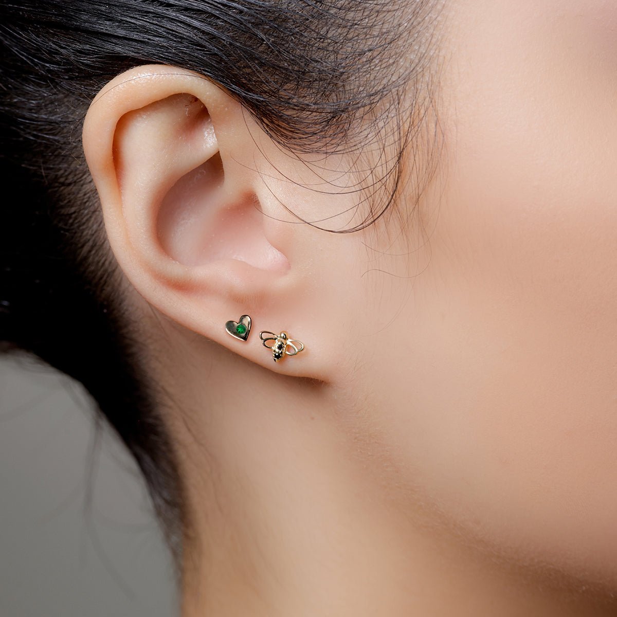 BIRTHSTONE HEART STUD - The Fête