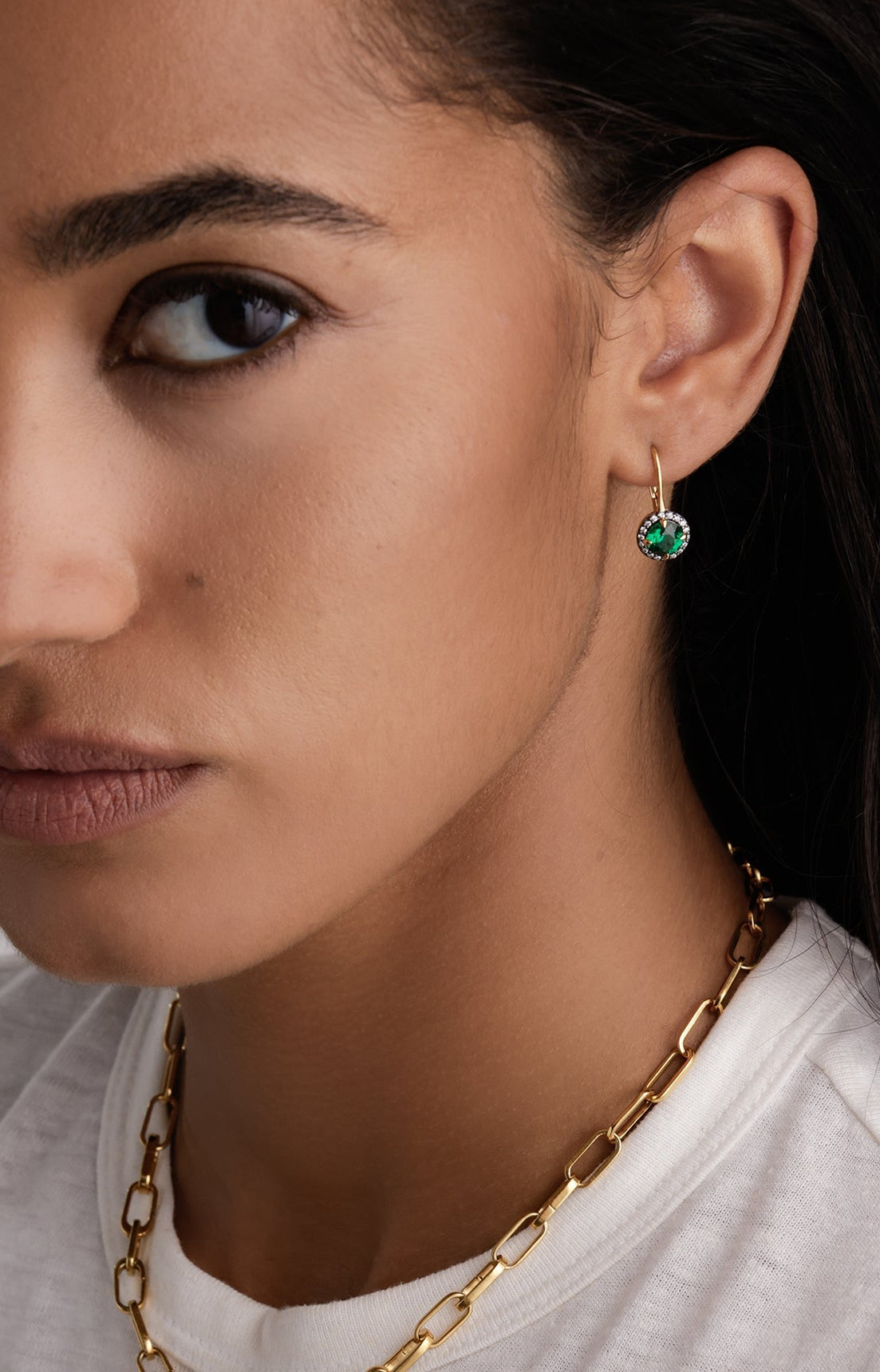 CELESTE EMERALD EARRINGS - The Fête