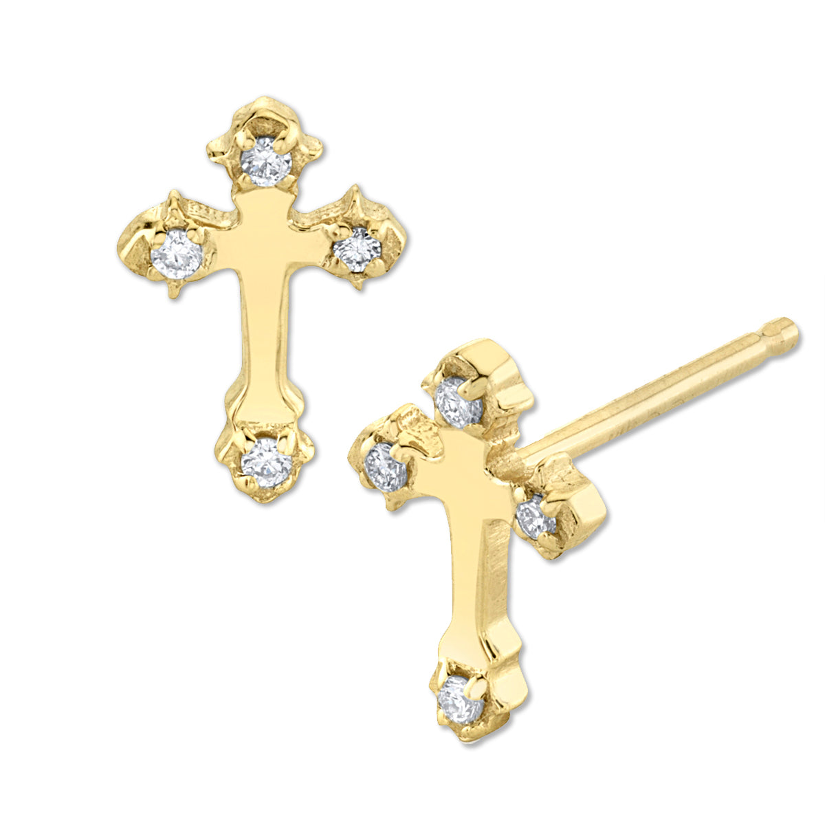 GOTHIC CROSS STUD / WHITE