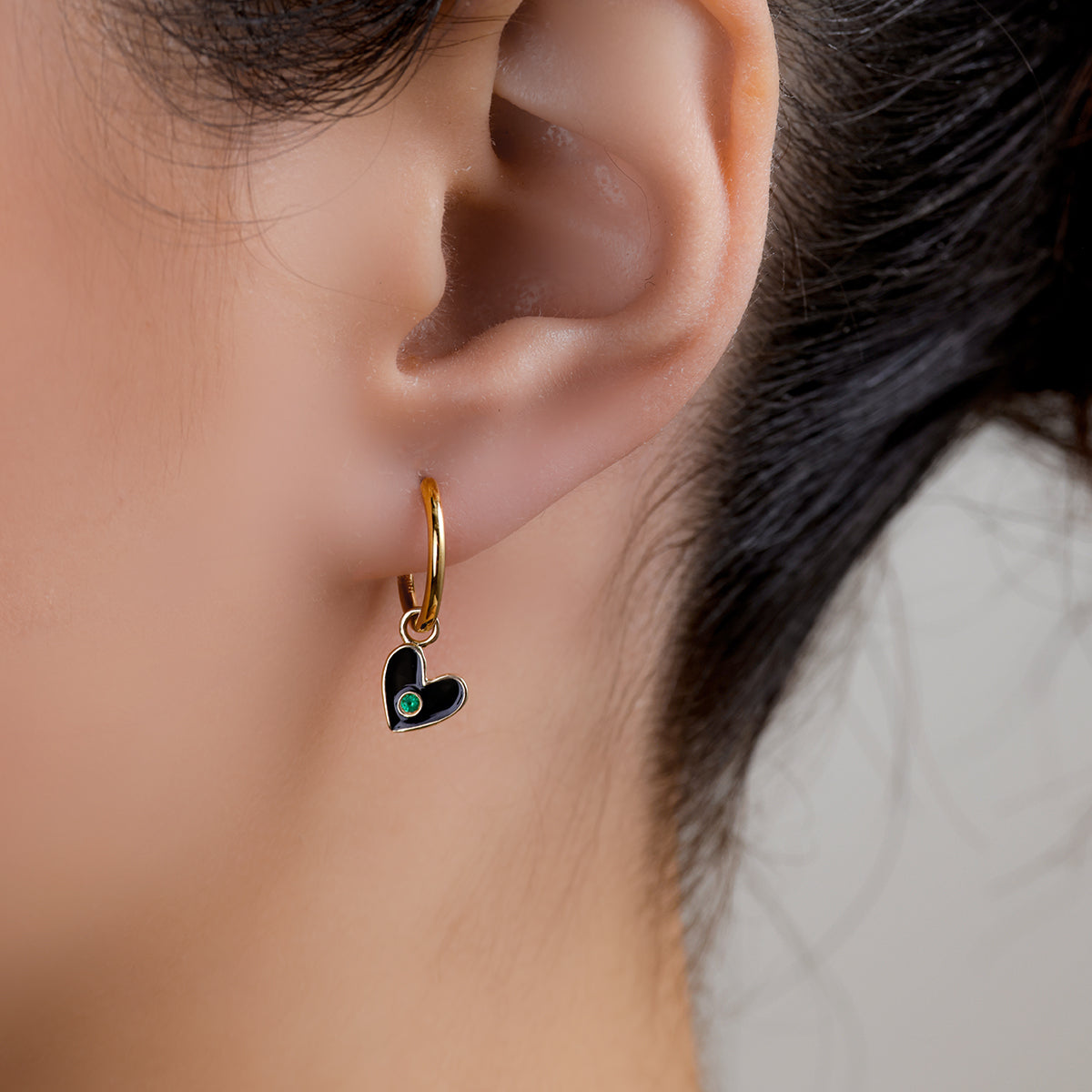 BIRTHSTONE HEART EARRING