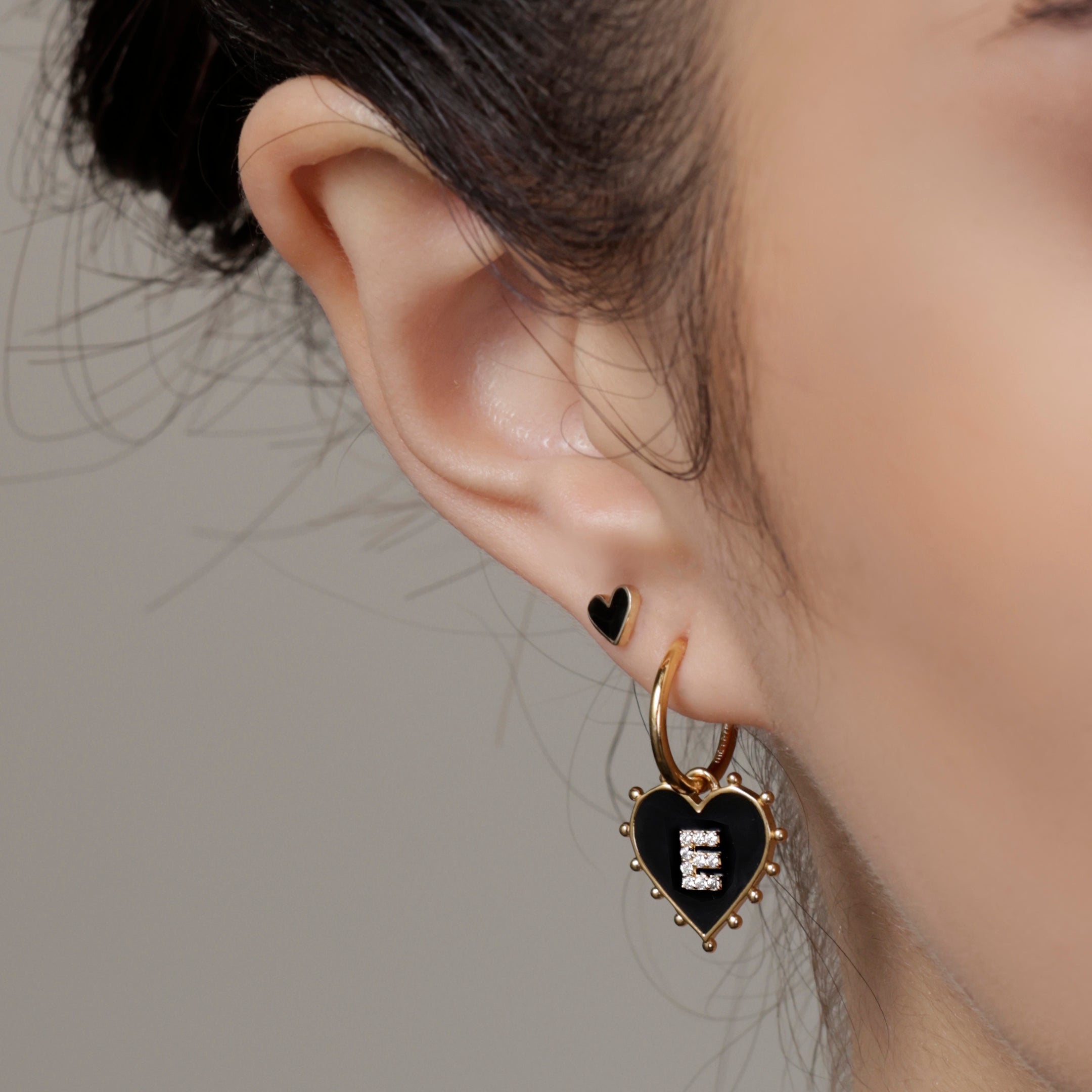 E HEART EARRING