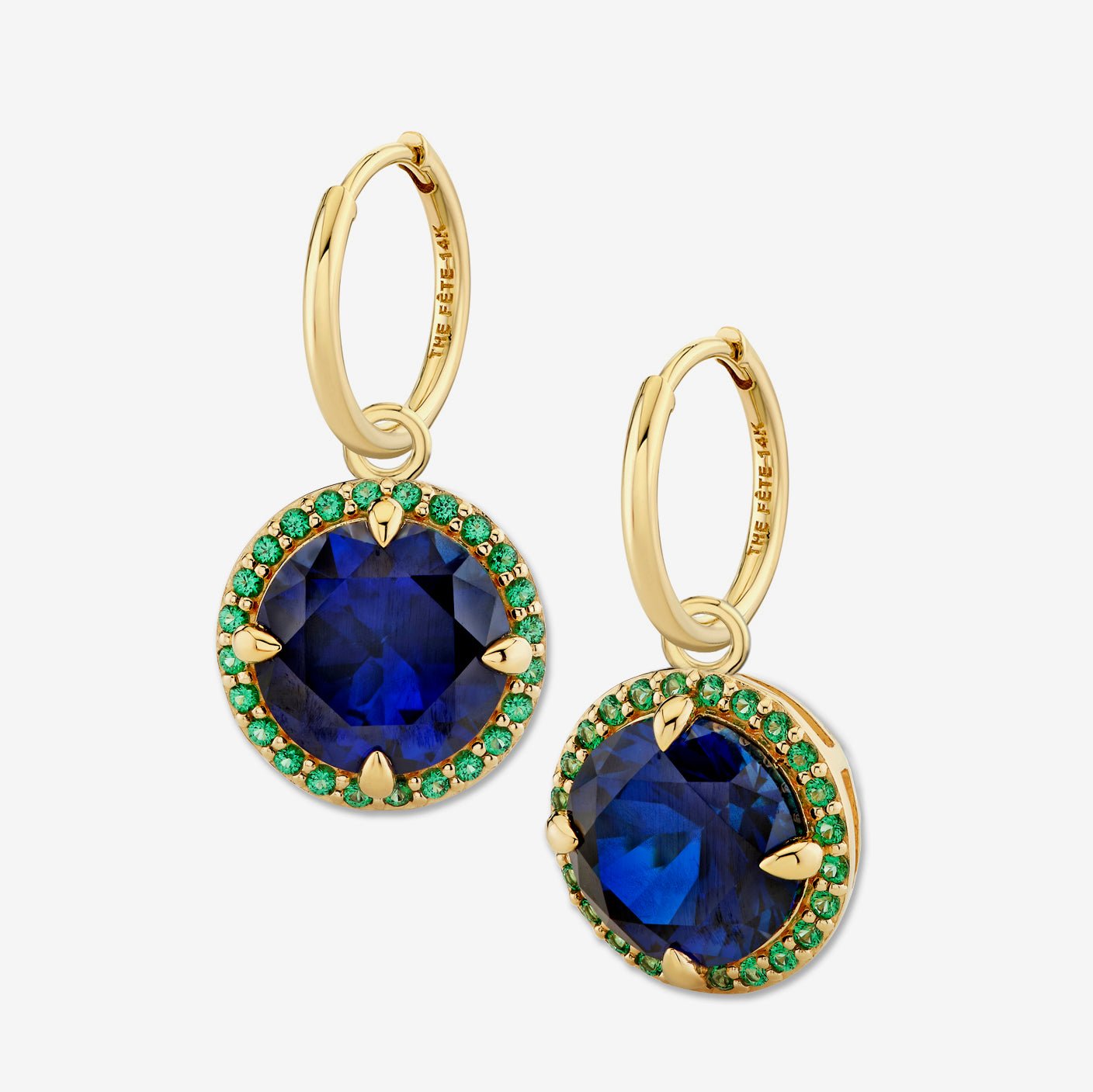 LUNAR EARRINGS / LAB BLUE SAPPHIRE - The Fête