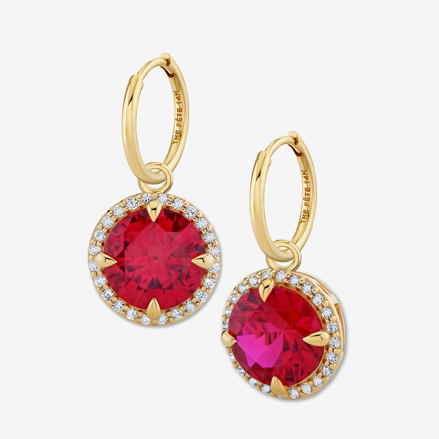 LUNAR EARRINGS / LAB RUBY - The Fête