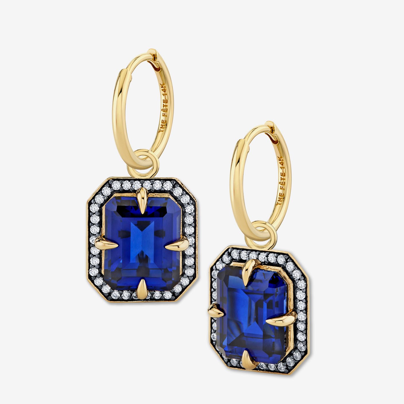 MOJAVE EARRINGS / LAB BLUE SAPPHIRE - The Fête