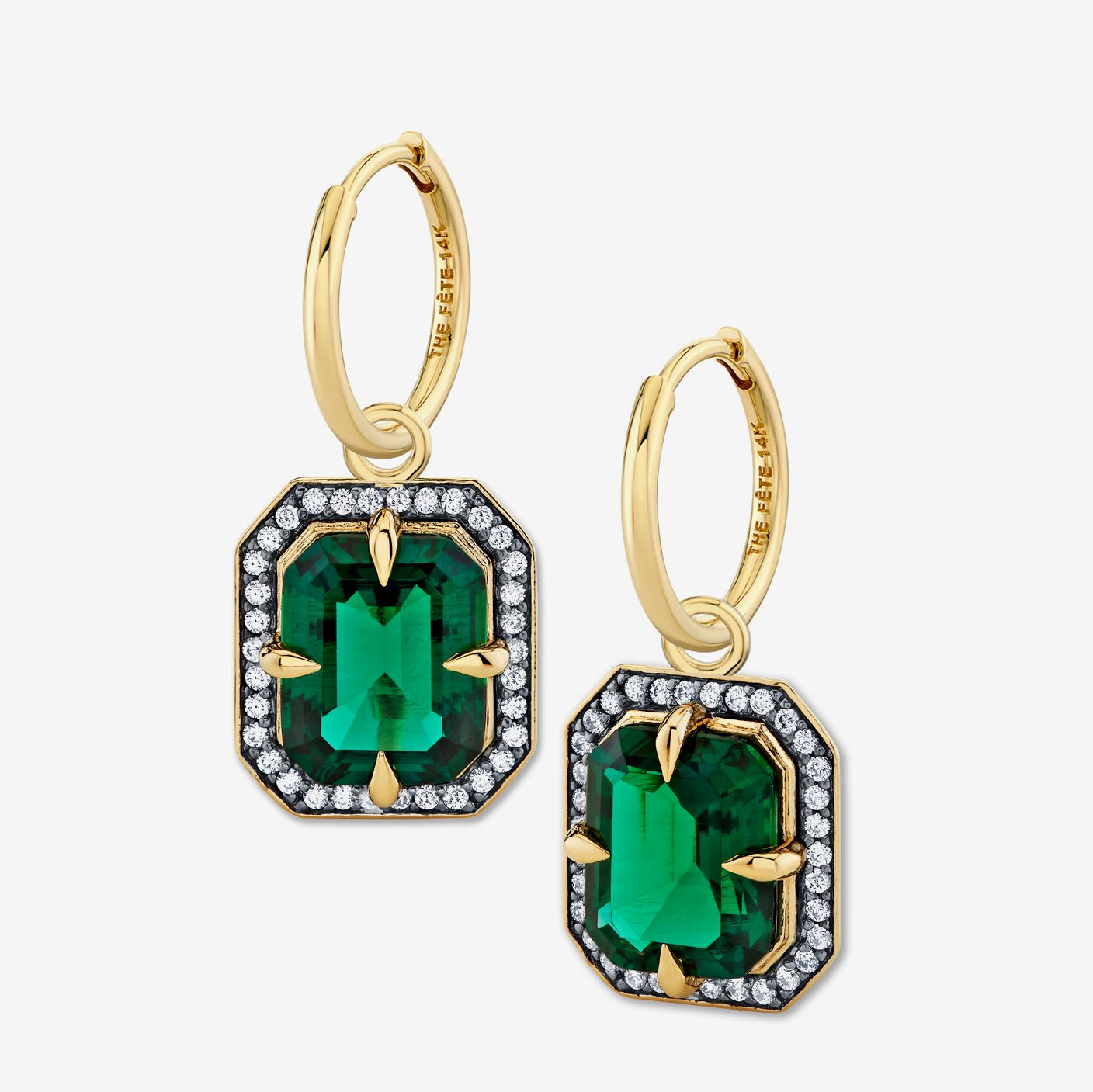 MOJAVE EARRINGS / LAB GREEN EMERALD - The Fête