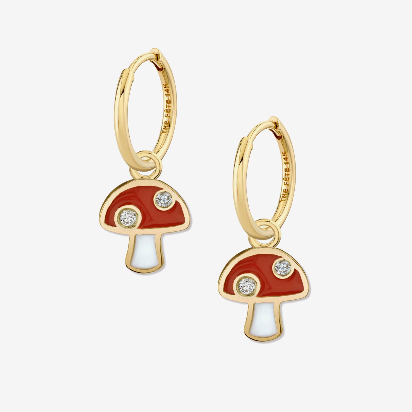 MUSHROOM EARRINGS / DIAMONDS - The Fête