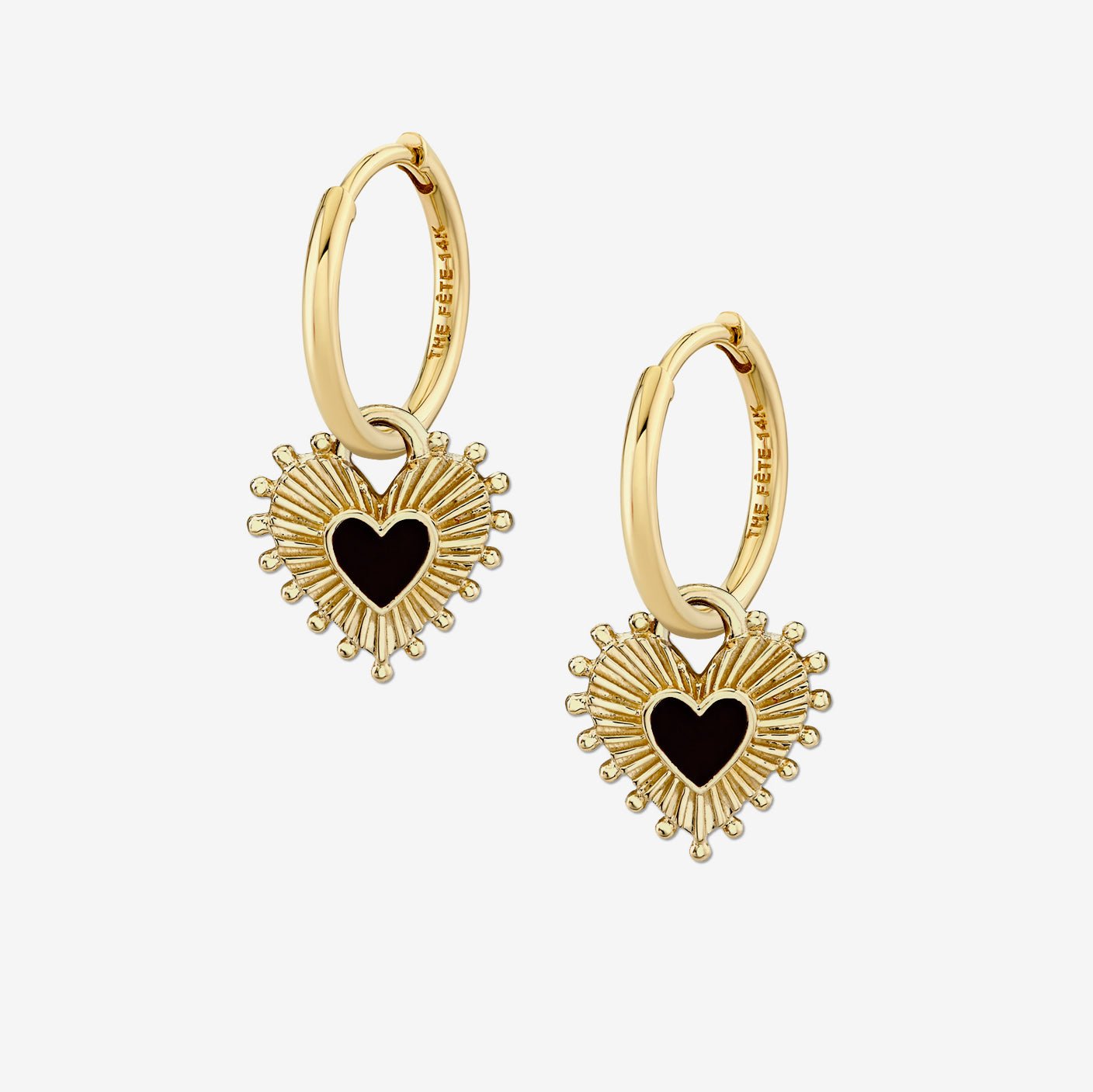 SACRED HEART EARRINGS / BLACK / PETITE - The Fête